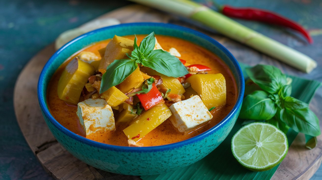 Vegan Thai Kabocha Squash Curry.