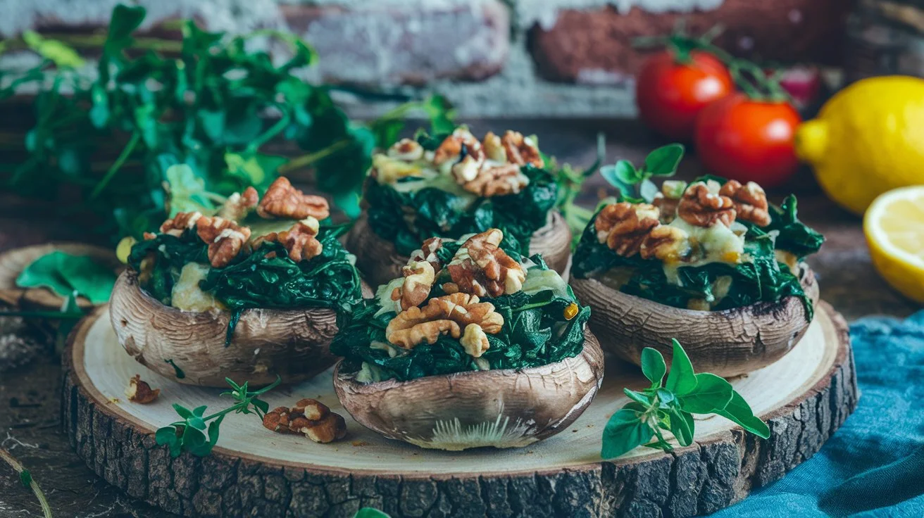 Vegan Stuffed Portobello Mushrooms: