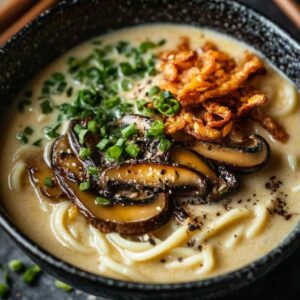 Umami Noodle Soup With Crispy Mushrooms
