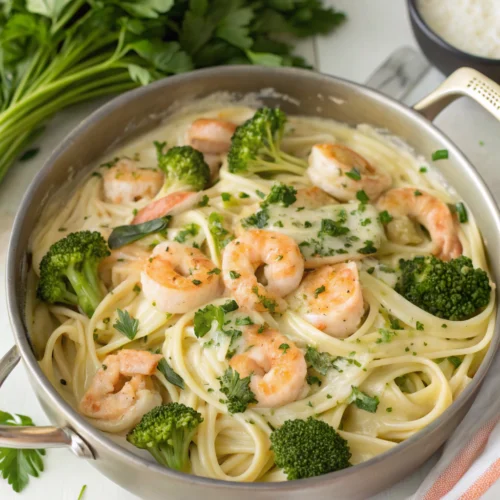 Creamy Shrimp and Broccoli Alfredo Pasta Recipe 3 creamy shrimp broccoli alfredo