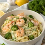 creamy shrimp broccoli alfredo; one-pot shrimp alfredo; healthy shrimp alfredo pasta; gluten-free shrimp alfredo; easy shrimp broccoli alfredoingridients