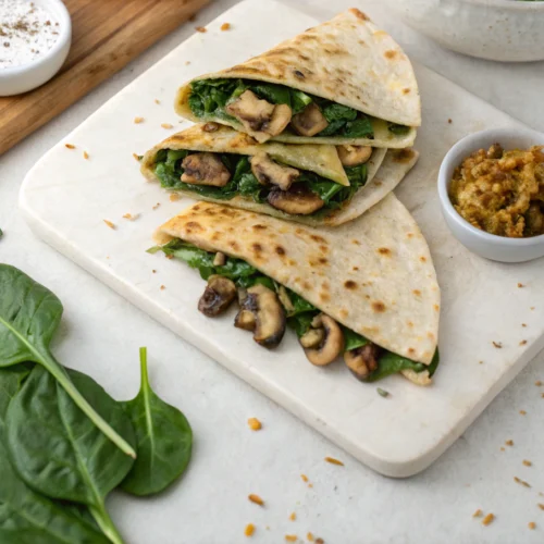 Vegan Spinach Quesadillas with Melty Dairy-Free Cheese 3 Vegan Spinach Quesadillas