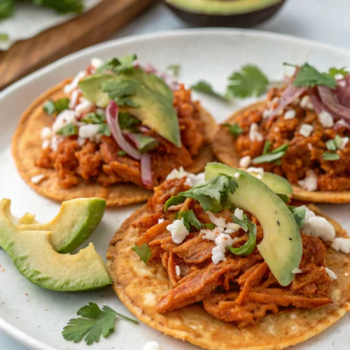 Chicken Tinga Tostadas Recipe (Tostadas de Tinga) 3 Chicken Tinga Tostadas