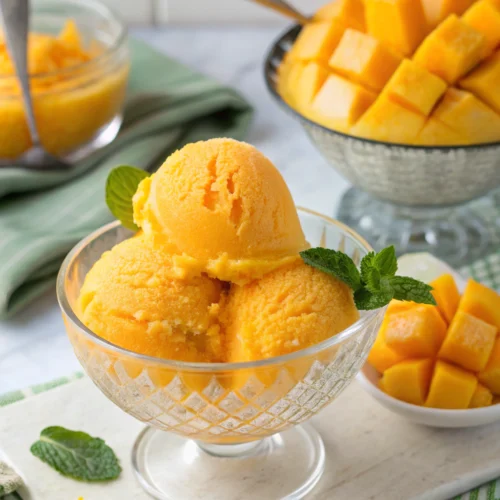 Easy Vegan Mango Sorbet Recipe 3 Mango Sorbet Vegan recipe