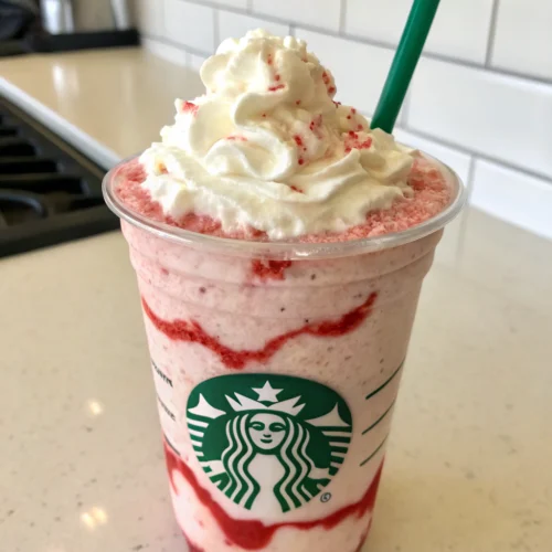 Vegan Strawberry Shortcake Frappuccino (Dairy-Free & Delicious) 3 Vegan Starbucks copycat, dairy-free strawberry frappuccino