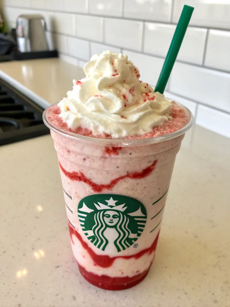 Vegan Starbucks copycat, dairy-free strawberry frappuccino