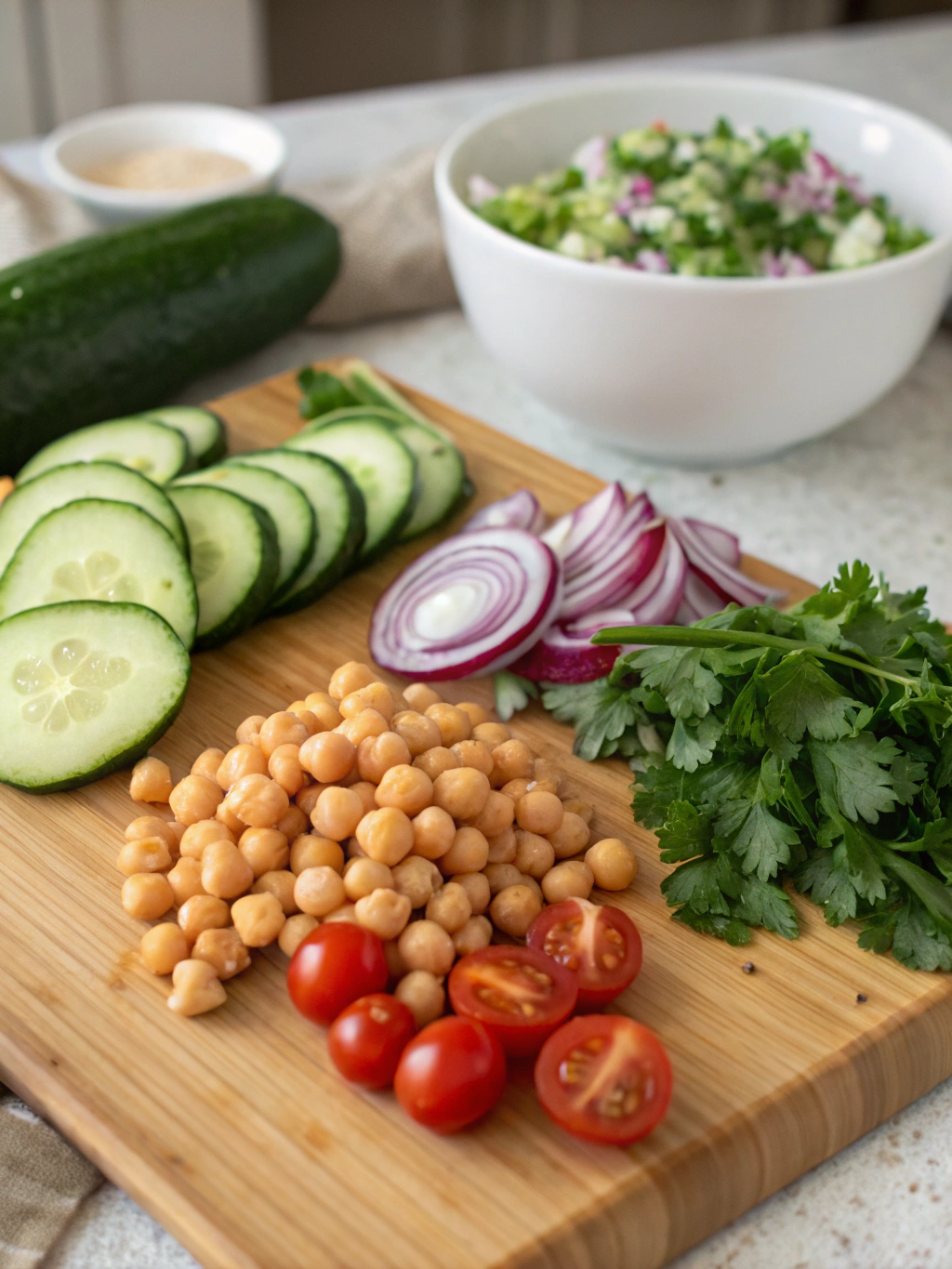 Cucumber Chickpea Salad Ingredients