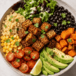 Vegan High Protein Tempeh Black Bean Bowl Pinterest (1)