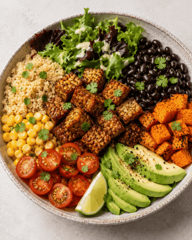 Vegan High Protein Tempeh Black Bean Bowl Pinterest (1)